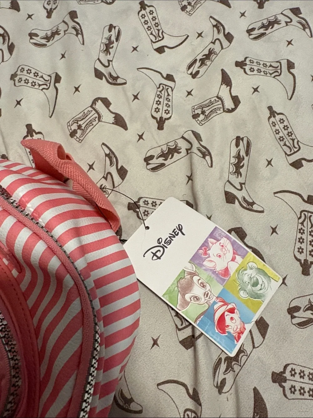 Disney Pink and White Striped Marie Kids Backpack